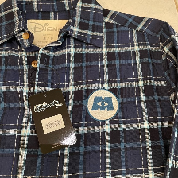 CakeWorthy Disney Monsters flannel buttoned down - Picture 3 of 4